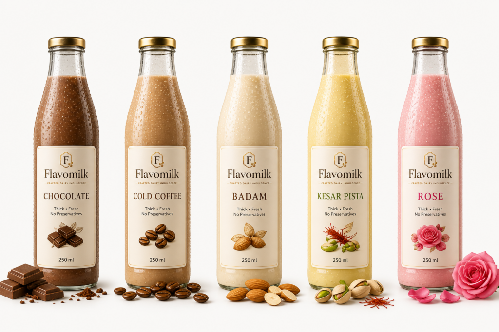 7 Amazing Benefits of Drinking Flavored Milk Every Day products combined image